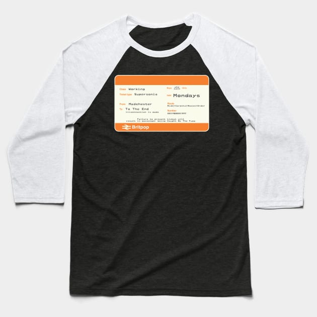 Britpop Express Baseball T-Shirt by modernistdesign